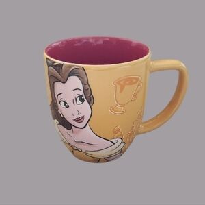 Disney Yellow and Pink Belle Ceramic Mug 12oz